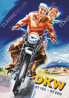 DKW RT 125 und RT 200 Motorrad Poster Plakat Bild