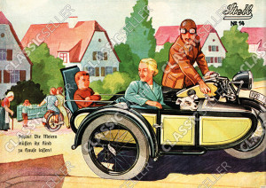 Steib Seitenwagen Poster mit Spruch Plakat Bild Vorkrieg Motorrad No. 14