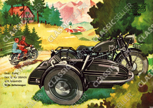 Steib Seitenwagen Poster mit Spruch Plakat Bild Vorkrieg Motorrad No. 31