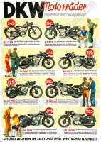 DKW Motorrad Modelle 1937 Vorkrieg RT 3 PS KS SB 200 250 350 500 A Poster Plakat Bild