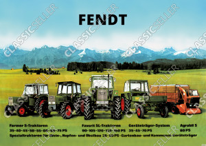 Fendt Diesel-Schlepper Farmer Favorit S SL Ger&auml;tetr&auml;ger 35-150 PS Poster Plakat Bild