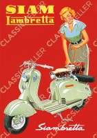 Siam Lambretta Siambretta Motorroller mit Frau Poster Plakat Bild