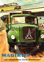 Magirus Deutz LKW Nutzfahrzeug Pritschenwagen Pickup Poster Plakat Bild