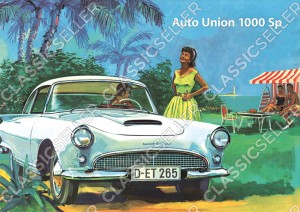 Auto Union AU 1000 Sp "Camping" Poster Plakat Bild Kunstdruck