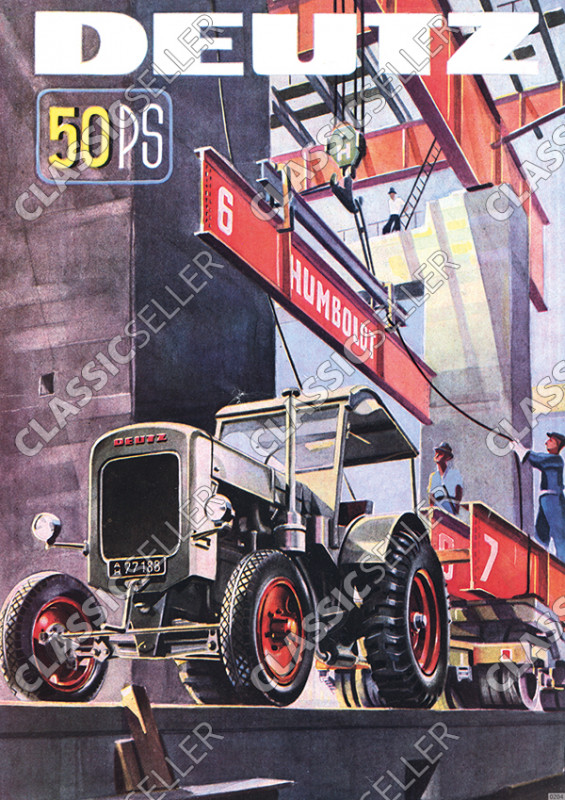 Deutz 50 PS F3M317 F3M417 Stahlschlepper Traktor Diesel Poster Plakat Bild Kunstdruck