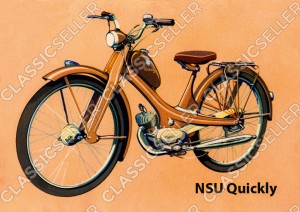 NSU Quickly Moped Poster Plakat Bild Kunstdruck