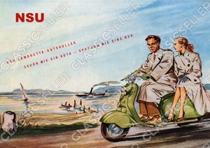 NSU Lambretta Motorroller Roller Poster Plakat Bild Kunstdruck