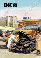 DKW Auto Union PKW Werkstatt Reparatur Poster Plakat Bild Kunstdruck