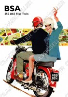 BSA 650 A65 Star Twin Motorrad Poster Plakat Bild Kunstdruck