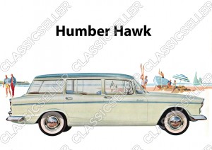 Humber Hawk Auto PKW "Strand" Poster Plakat Bild Kunstdruck