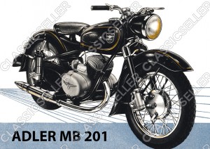 Adler MB 201 Motorrad Poster Plakat Bild Kunstdruck