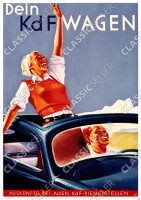 VW K&auml;fer "Dein KdF-Wagen" Oben offen Poster Plakat Bild