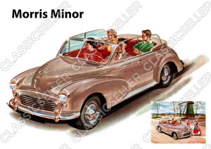 Morris Minor Cabrio PKW Auto Poster Plakat Bild