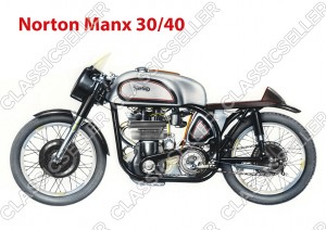 Norton Manx 30/40 Motorrad Poster Plakat Bild