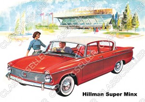 Hillman Super Minx rot Auto PKW Wagen Poster Plakat Bild Kunstdruck