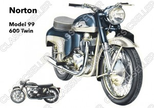 Norton Model 99 600 ccm Twin Motorrad Poster Plakat Bild Kunstdruck