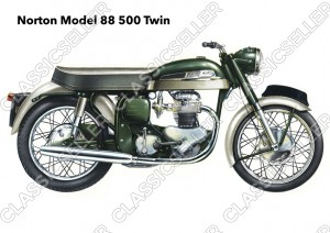 Norton Model 88 500 ccm Twin Motorrad Poster Plakat Bild Kunstdruck