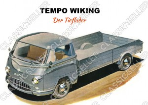 Tempo Wiking "Der Tieflader" Kleintransporter Poster Plakat Bild