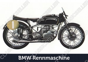 BMW Rennmaschine Motorrad Poster Plakat Bild