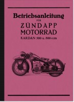 Z&uuml;ndapp Kardan K 500 800 ccm Bedienungsanleitung Betriebsanleitung Handbuch