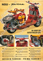 NSU Prima Motorroller Poster Plakat Bild