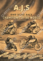 AJS 1949 Road Race 500 ccm Rennen Grand Prix Rennsport Motorsport Motorrad Poster Plakat Bild