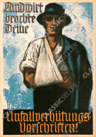 Arbeitsschutz "Landwirt" Sicherheit Hinweis Poster Plakat Warnung Bauer Landwirtschaft