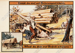 Arbeitsschutz "Sicherungsst&uuml;tzen" Beladen Aufladen Sicherheit Hinweis Poster Plakat Warnung