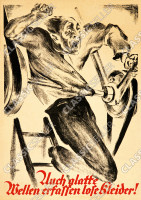 Arbeitsschutz "Glatte Wellen, lose Kleidung" Sicherheit Hinweis Poster Plakat Warnung