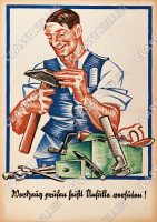 Arbeitsschutz "Werkzeug pr&uuml;fen" Sicherheit Hinweis Poster Plakat Warnung