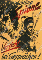 "Achtung Spione. Vorsicht bei Gespr&auml;chen" Poster Plakat Bild Warnung Hinweis