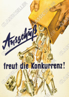 "Ausschuss freut die Konkurrenz" Gesch&auml;ft Fabrik Firma Unternehmen Poster Plakat Bild Hinweis