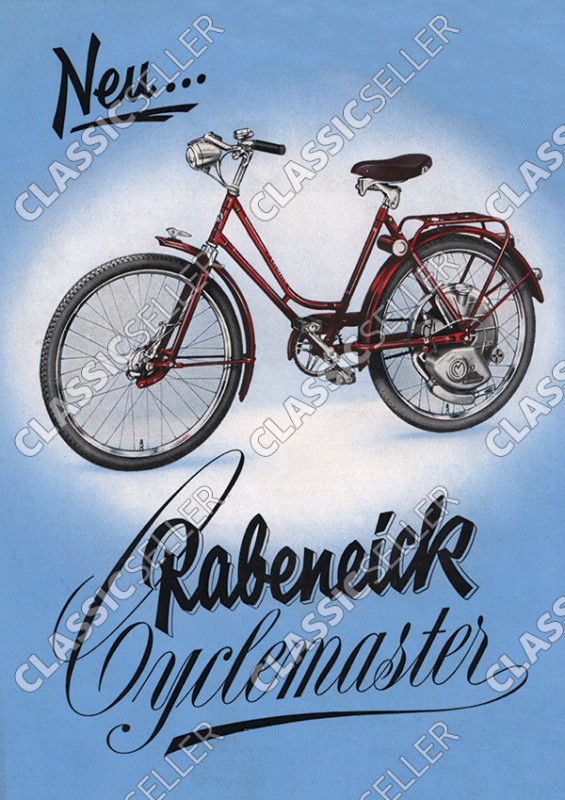 Rabeneick Cyclemaster Motorfahrrad Fahrrad mit Hilfsmotor Poster Plakat Bild