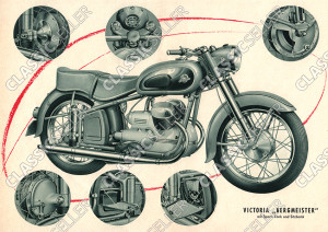 Victoria Bergmeister V 35 "Mit Sporttank und Sitzbank" Motorrad Poster Plakat Bild