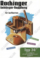 Rockinger Typ 24 Lastkarren Anh&auml;nger-Kupplung Anh&auml;ngerkupplung Reklame Werbung Poster Plakat Bild