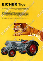 Eicher Tiger Traktor Schlepper Reklame Werbung Poster Plakat Bild
