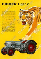 Eicher Tiger 2 Traktor Schlepper Reklame Werbung Poster Plakat Bild