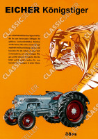 Eicher K&ouml;nigstiger Traktor Schlepper Reklame Werbung Poster Plakat Bild