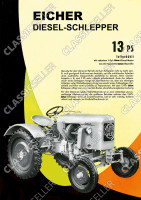 Eicher ED 13 PS ED13 luftgek&uuml;hlt Traktor Schlepper Reklame Werbung Poster Plakat Bild