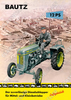 Bautz 12 PS 12PS luftgek&uuml;hlt Traktor Dieselschlepper Poster Plakat Bild