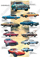Chevrolet Modell&uuml;bersicht Modelle Typen Tafel Auto Poster Plakat Bild