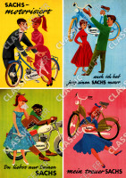 Sachs Motoren "Mit Spr&uuml;chen" Moped Motorfahrrad Poster Plakat Bild