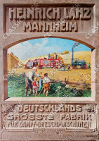 Heinrich Lanz Mannheim Dampf-Dreschmaschinen Traktor Werbung Reklame Schild Poster Plakat Bild