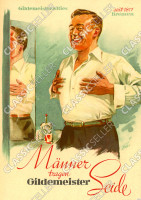 Gildemeister und Ries Seidenhemden Seide Hemd Herren M&auml;nner Werbung Reklame Poster Plakat