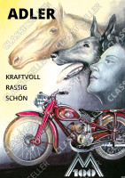 Adler M 100 M100 Motorrad Werbung Reklame Poster Plakat Bild