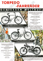 Torpedo Fahrr&auml;der Fahrrad Typentafel Modell&uuml;bersicht Poster Plakat Bild