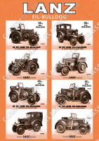 Lanz Eil-Bulldogs Modell&uuml;bersicht Typentafel Poster Plakat Bild