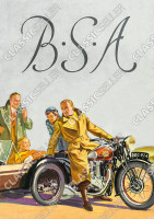 BSA Motorr&auml;der Motorrad 250 350 500 600 750 OHV B 19 20 21 22 23 24 25 26 Seitenwagen Poster Plakat