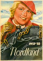 Nordland Schneeketten 1937-1938 Reifen Winter Reklame Werbung Poster Plakat Schild Bild