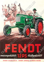 Fendt 12 PS Dieselross Traktor Schlepper Reklame wassergek&uuml;hlt luftgek&uuml;hlt Poster Plakat Bild